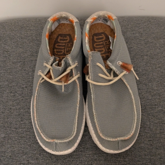 Hey Dude Wally Knit Cobblestone Men's Casual Gray White Shoes - Picture 8 of 16